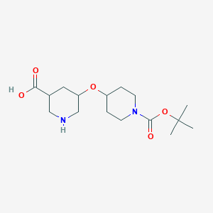 molecular formula C16H28N2O5 B15382976 5-((1-(tert-Butoxycarbonyl)piperidin-4-yl)oxy)piperidine-3-carboxylic acid 