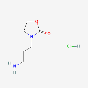 molecular formula C6H13ClN2O2 B15383048 3-(3-Aminopropyl)oxazolidin-2-one hydrochloride 