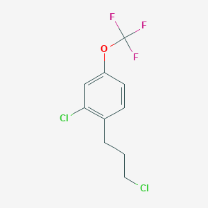 molecular formula C10H9Cl2F3O B15383055 1-Chloro-2-(3-chloropropyl)-5-(trifluoromethoxy)benzene 