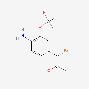 molecular formula C10H9BrF3NO2 B15383098 1-(4-Amino-3-(trifluoromethoxy)phenyl)-1-bromopropan-2-one 