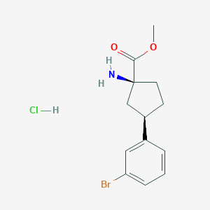 Methyl (1S,3R)-1-amino-3-(3-bromophenyl)cyclopentane-1-carboxylate hcl