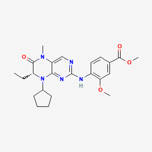 molecular formula C23H29N5O4 B15383110 (R)-Methyl 4-((8-cyclopentyl-7-ethyl-5-methyl-6-oxo-5,6,7,8-tetrahydropteridin-2-yl)amino)-3-methoxybenzoate 