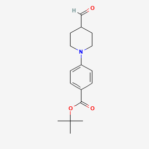 molecular formula C17H23NO3 B15383114 Tert-butyl 4-(4-formylpiperidin-1-yl)benzoate 