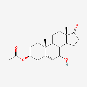 molecular formula C21H30O4 B15383117 (3S,7R,10R,13S)-7-Hydroxy-10,13-dimethyl-17-oxo-2,3,4,7,8,9,10,11,12,13,14,15,16,17-tetradecahydro-1H-cyclopenta[a]phenanthren-3-yl acetate 