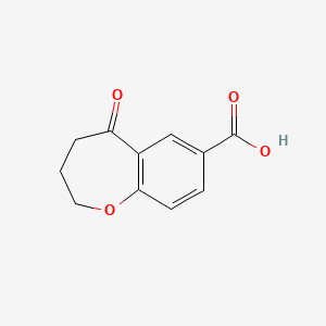 molecular formula C11H10O4 B15383122 5-Oxo-2,3,4,5-tetrahydrobenzo[b]oxepine-7-carboxylic acid 