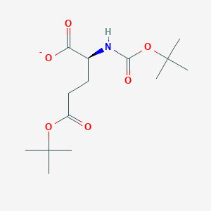 molecular formula C14H24NO6- B15383138 L-Glutamic acid, N-[(1,1-dimethylethoxy)carbonyl]-, 5-(1,1-dimethylethyl) ester 