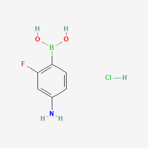 molecular formula C6H8BClFNO2 B15383147 (4-Amino-2-fluorophenyl)boronic acid hydrochloride 