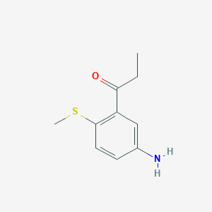 molecular formula C10H13NOS B15383223 1-(5-Amino-2-(methylthio)phenyl)propan-1-one 