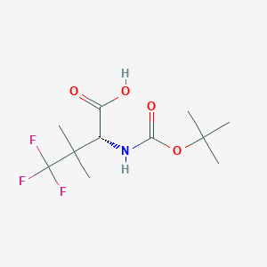 molecular formula C11H18F3NO4 B15383323 (2R)-2-((Tert-butoxycarbonyl)amino)-4,4,4-trifluoro-3,3-dimethylbutanoic acid 