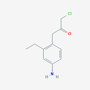 molecular formula C11H14ClNO B15383369 1-(4-Amino-2-ethylphenyl)-3-chloropropan-2-one 