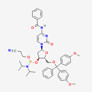 molecular formula C46H52N5O8P B15383379 N-[1-[(2S,4S,5R)-5-[[bis(4-methoxyphenyl)-phenylmethoxy]methyl]-4-[2-cyanoethoxy-[di(propan-2-yl)amino]phosphanyl]oxyoxolan-2-yl]-2-oxopyrimidin-4-yl]benzamide 