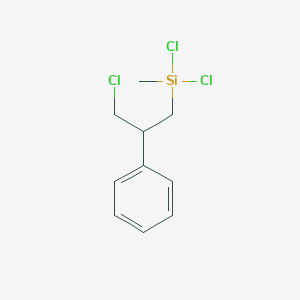 molecular formula C10H13Cl3Si B15383409 ((Chloromethyl)phenylethyl)methyldichlorosilane 