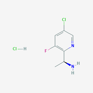 molecular formula C7H9Cl2FN2 B15383414 (S)-1-(5-Chloro-3-fluoropyridin-2-YL)ethan-1-amine hcl 