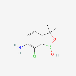 molecular formula C9H11BClNO2 B15383491 6-Amino-7-chloro-3,3-dimethylbenzo[C][1,2]oxaborol-1(3H)-OL 