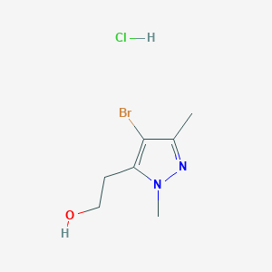 molecular formula C7H12BrClN2O B15383497 2-(4-bromo-1,3-dimethyl-1H-pyrazol-5-yl)ethanol hydrochloride 