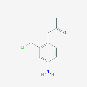 molecular formula C10H12ClNO B15383565 1-(4-Amino-2-(chloromethyl)phenyl)propan-2-one 