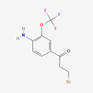 molecular formula C10H9BrF3NO2 B15383594 1-(4-Amino-3-(trifluoromethoxy)phenyl)-3-bromopropan-1-one 