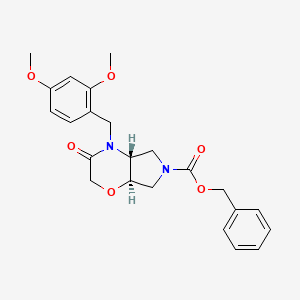 Rel-(4aR,7aR)-benzyl 4-(2,4-dimethoxybenzyl)-3-oxohexahydropyrrolo[3,4-b][1,4]oxazine-6(2H)-carboxylate