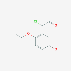 molecular formula C12H15ClO3 B15383639 1-Chloro-1-(2-ethoxy-5-methoxyphenyl)propan-2-one 