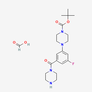 molecular formula C21H31FN4O5 B15383659 Tert-butyl 4-(3-fluoro-5-(piperazine-1-carbonyl)phenyl)piperazine-1-carboxylate formate 