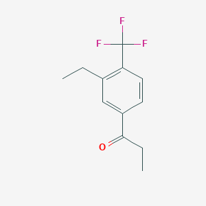 molecular formula C12H13F3O B15383666 1-(3-Ethyl-4-(trifluoromethyl)phenyl)propan-1-one 