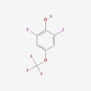 molecular formula C7H3F4IO2 B15383716 2-Fluoro-6-iodo-4-(trifluoromethoxy)phenol 