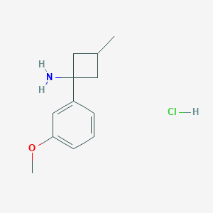 molecular formula C12H18ClNO B15383742 1-(3-Methoxyphenyl)-3-methylcyclobutan-1-amine hcl CAS No. 2055840-61-2