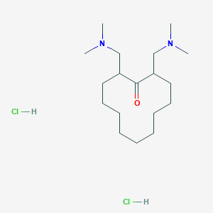 molecular formula C18H38Cl2N2O B15383747 2,12-bis((dimethylamino)methyl)cyclododecanone 2HCl 