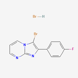 molecular formula C12H8Br2FN3 B15383847 3-Bromo-2-(4-fluorophenyl)imidazo[1,2-A]pyrimidine hydrobromide 