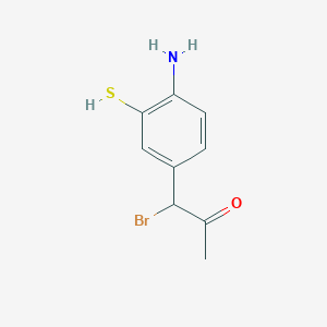 molecular formula C9H10BrNOS B15383849 1-(4-Amino-3-mercaptophenyl)-1-bromopropan-2-one 