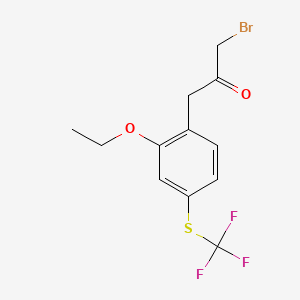 1-Bromo-3-(2-ethoxy-4-(trifluoromethylthio)phenyl)propan-2-one