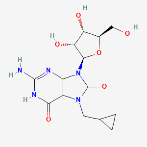 7-Cyclopropylmethyl-7,8-dihydro-8-oxo-9-(beta-d-ribofuranosyl)guanine