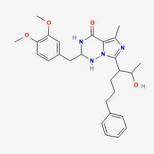 2-[(3,4-dimethoxyphenyl)methyl]-7-(2-hydroxy-6-phenylhexan-3-yl)-5-methyl-2,3-dihydro-1H-imidazo[5,1-f][1,2,4]triazin-4-one