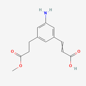 molecular formula C13H15NO4 B15384677 (E)-3-(3-amino-5-(3-methoxy-3-oxopropyl)phenyl)acrylic acid 