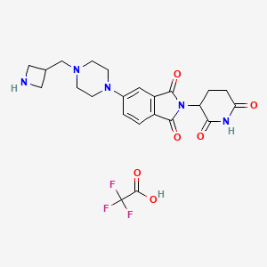 molecular formula C23H26F3N5O6 B15384738 5-(4-(Azetidin-3-ylmethyl)piperazin-1-yl)-2-(2,6-dioxopiperidin-3-yl)isoindoline-1,3-dione 2,2,2-trifluoroacetate 