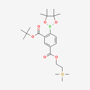 molecular formula C23H37BO6Si B15384781 3-(Tert-butyl) 1-(2-(trimethylsilyl)ethyl) 4-(4,4,5,5-tetramethyl-1,3,2-dioxaborolan-2-yl)isophthalate 