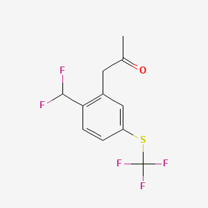 molecular formula C11H9F5OS B15384858 1-(2-(Difluoromethyl)-5-(trifluoromethylthio)phenyl)propan-2-one 