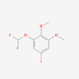 molecular formula C9H9F2IO3 B15384886 1-Difluoromethoxy-2,3-dimethoxy-5-iodobenzene 