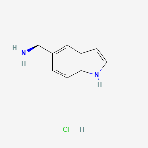 molecular formula C11H15ClN2 B15384915 (S)-1-(2-Methyl-1H-indol-5-YL)ethan-1-amine hcl 