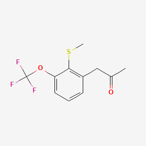 molecular formula C11H11F3O2S B15385110 1-(2-(Methylthio)-3-(trifluoromethoxy)phenyl)propan-2-one 