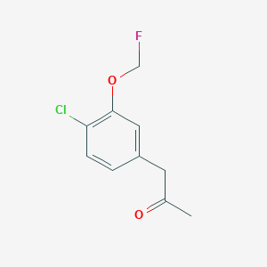 molecular formula C10H10ClFO2 B15385268 1-(4-Chloro-3-(fluoromethoxy)phenyl)propan-2-one 