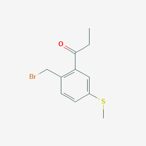 1-(2-(Bromomethyl)-5-(methylthio)phenyl)propan-1-one