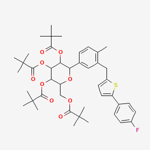 molecular formula C44H57FO9S B15385384 (1S)-1,5-Anhydro-1-C-[3-[[5-(4-fluorophenyl)-2-thienyl]methyl]-4-methylphenyl]-D-glucitol 2,3,4,6-tetrakis(2,2-dimethylpropanoate) 