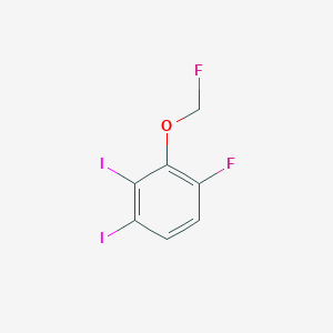 molecular formula C7H4F2I2O B15385428 1,2-Diiodo-4-fluoro-3-(fluoromethoxy)benzene 