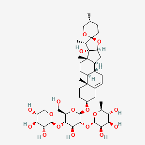 (2S,3R,4R,5R,6S)-2-[(2R,3R,4S,5S,6R)-4-hydroxy-6-(hydroxymethyl)-2-[(1R,2S,4S,5'R,6S,7S,8S,9S,12S,13R,16S)-8-hydroxy-5',7,9,13-tetramethylspiro[5-oxapentacyclo[10.8.0.02,9.04,8.013,18]icos-18-ene-6,2'-oxane]-16-yl]oxy-5-[(2S,3R,4S,5R)-3,4,5-trihydroxyoxan-2-yl]oxyoxan-3-yl]oxy-6-methyloxane-3,4,5-triol