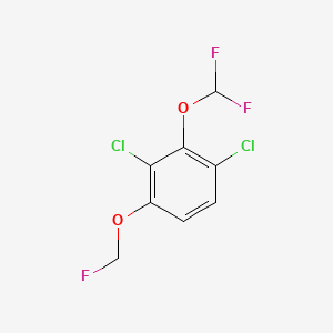 molecular formula C8H5Cl2F3O2 B15385499 1,3-Dichloro-2-difluoromethoxy-4-(fluoromethoxy)benzene 