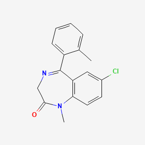 molecular formula C17H15ClN2O B15385525 7-chloro-1-methyl-5-(o-tolyl)-1H-benzo[e][1,4]diazepin-2(3H)-one CAS No. 5358-34-9