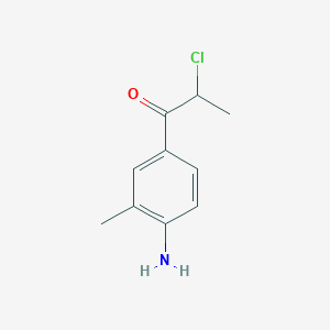 molecular formula C10H12ClNO B15385526 1-(4-Amino-3-methylphenyl)-2-chloropropan-1-one 