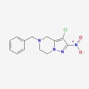 molecular formula C13H13ClN4O2 B15385580 5-Benzyl-3-chloro-2-nitro-4,5,6,7-tetrahydropyrazolo[1,5-a]pyrazine 