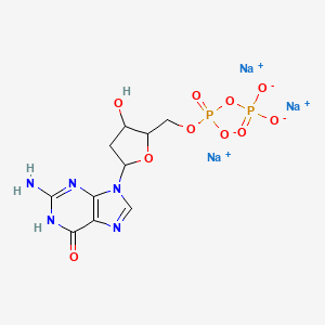 molecular formula C10H12N5Na3O10P2 B15385586 trisodium;[[5-(2-amino-6-oxo-1H-purin-9-yl)-3-hydroxyoxolan-2-yl]methoxy-oxidophosphoryl] phosphate 